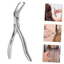 KONTONTY 1 Pair Hair Extension Pliers Stainless Steel Bonding Tool for Precise Hair Gripping Ergonomic Design for Home Salon Use Compact Durable
