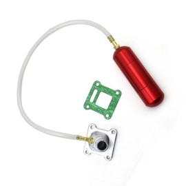 TDR Power Boost Bottle Intake Pipe Set 2 Stroke Engine Pocket Bike Mini ATV Quad Dirt Bike 49cc 50cc 80cc Performance Upgrade Aluminum Red