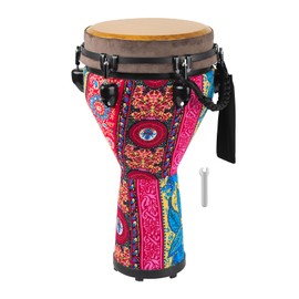 GOGHOST Freestyle Mechanically Tuned Djembe 10 Inch Head - 10" x 19" Modern Key-Tuned Djembe with Synthetic Resonant Shell, Professional African Hand Drum for Performers