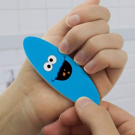 Sesame Street Cookie Monster Face Double-Sided Oval Nail File Emery Board Set 4 Pack