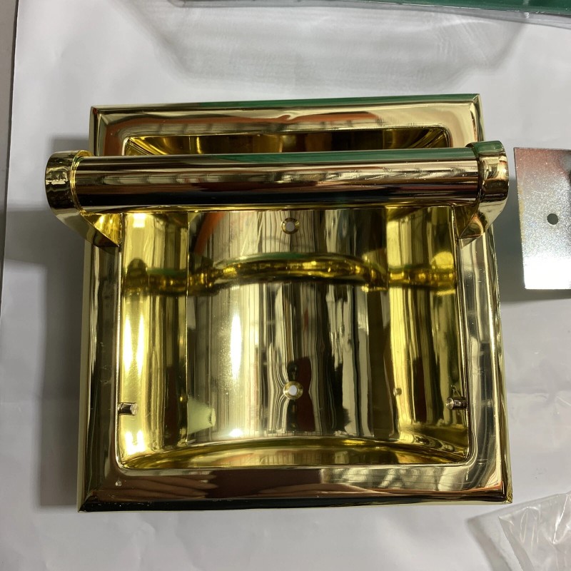 Mintcraft MINT CRAFT BRASS PLATED RECESSED SOAP HOLDER AND GRAB