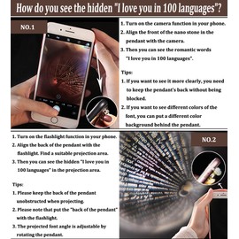 GulCean I Love You Necklace for friend Her Mom in 100 Languages Silver with Box Projection Memory Pendant Necklace in Different Ways to Say I Love U Birthday Gift for Women