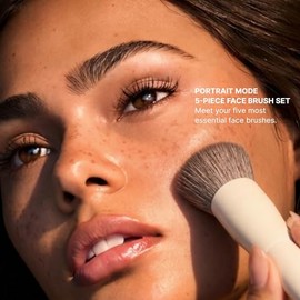 Morphe Portrait Mode - Juego de 5 brochas de maquillaje profesionales para base, corrector, polvo, bronceador, kit de brochas faciales diseñadas por e