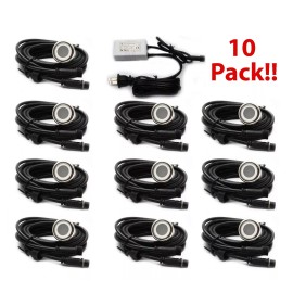 Florida Handmade Creations 10pc set 12V Recessed Outdoor Garden Stair Path Flat LED Deck Step Lights IP67