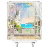 Fsfusvk Sea View Shower Curtain Ocean Fantasy Castle Balcony Dreamy