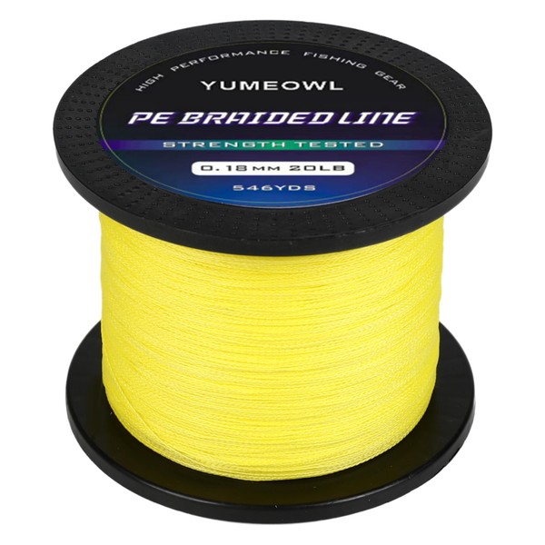 YUMEOWL Thinner Braided Fishing Line, Ultra-Strong Abrasion Resistant Zero Stretch