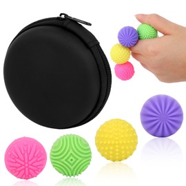 Gosknor 4 Stück Silikonbälle, Zappelspielzeug, Magnetische Sensorikbälle aus Silikon Beruhigende Sensorische Texturen Rollspielzeug für Kinder und Erwachsene (4 Zufällige Farben)