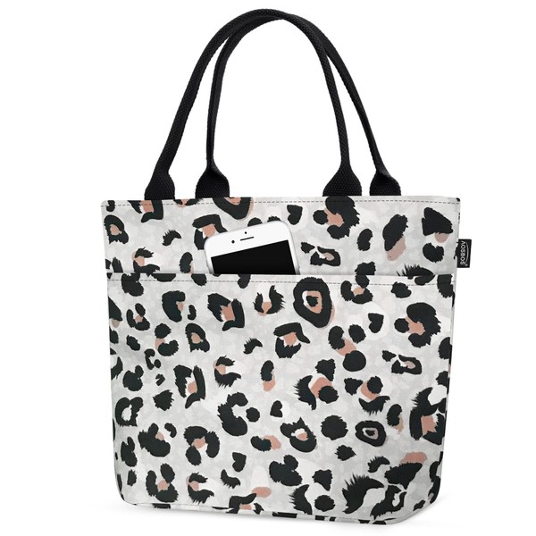 Aosbos Lunch Bag for Women Leopard Lunch Tote Leakproof &