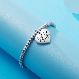 VIMIEW Just Breathe Heart Bracelet Adjustable Beads Friendship & Family Bracelet Gift Taylor Quotes Inspired Bracelets Jewelry Gifts for Women Daughter Sister Bestfriend.