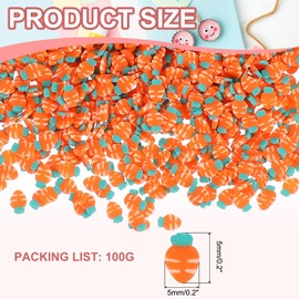 PATIKIL Polymer Clay Slices, 100g Radish Slice Fruit Art Slices Food Polymer Clay for DIY Nail Decor, Crafts Making, DIY Filler Accessories, Orange Green