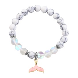 Mermaid Tail Bracelet Mermaid Lover Gift Beach Tail Jewelry Whale Dolphin Tail Charm Bracelet Ocean Mermaid Theme Gift (Tail bracelet)
