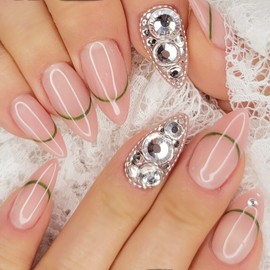 Lines and margins Handmade nail tips - Oval S / 라인과 여백 수제네일팁 - 오벌S