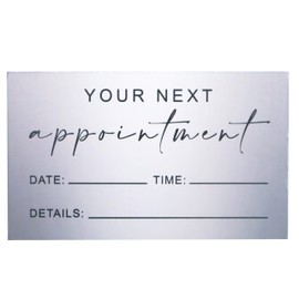 RXBC2011 Appointment Reminder Cards Bling Glitter Drips for Beauty Makeup Hair Nail Salon Barber Shop Restaurants Therapist Pack of 100 Silver