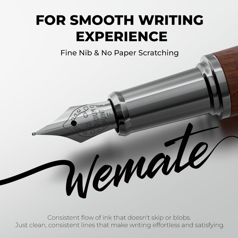 WEMATE Red Wood Barrel Fountain Pen