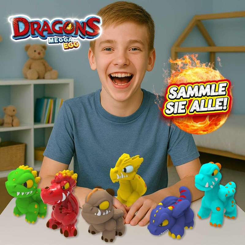 MEGGA EGG Set 3 Uova di Drago Magiche per Bambini