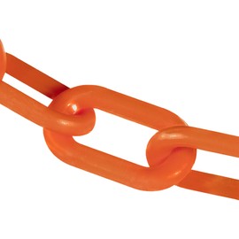 Mr. Chain Plastic Barrier Chain, Safety Orange, 4-Inch Link Diameter, 25-Foot Length (40012-25)