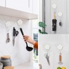 Guichifun Flower Coat Hooks Wall Decor - Resin White Decorative