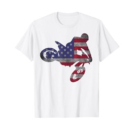 Dirt Bike American Flag T-Shirt | Motocross Enduro Shirt T-Shirt