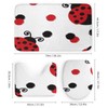 Cute Red Ladybug 4 Piece Shower Curtain Sets, Non-Slip Rugs,