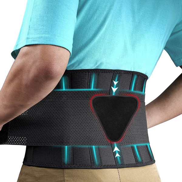 FEATOL Back Brace for Lower Back Pain, Back Support Belt for Women & Men, Breathable Lower Back Brace with Lumbar Pad, Lower Back Pain Relief for Herniated Disc, Sciatica, Scoliosis plus size (Waist