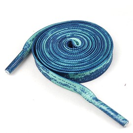 Boethesi 1 Pair shoelace for Sneakers,Starry Sky Tie Dye Multi Color Double Layer Flat Polyester Printed Shoe Lace (63 inches, Blue)