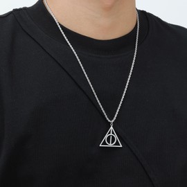 Hisatan Initial Necklace for Men, A-Z Letter Pendant Necklaces Silver Mens Stainless Steel Monogram Alhpabets Charm Gifts Jewelry, 24 inch Box Chain, Medium, Stainless Steel, No Gemstone