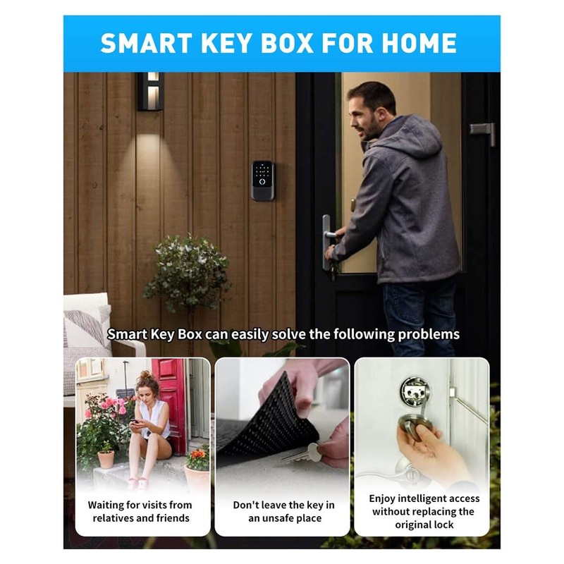 Waterproof Cover Safe Tuya Code Fingerprint Bluetooth Wifi Smart Key