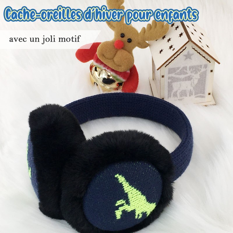 SEYUFN Earmuffs for Girls, Soft Plush Ear Warmers Kids Adjustable