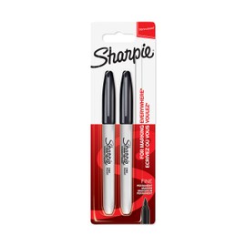 SHARPIE Permanent Markers Fine Tip Black Pack of 2