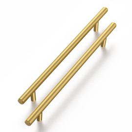 Haliwu 10 Pack Cabinet Handles Brass Gold Cabinet Pulls 6-1/4 Inch Hole Center Drawer Pulls Modern Bar Dresser Handles for Bathroom Kitchen Bedroom