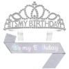 Papoopy Birthday Tiara and Crown with Sash, Birthday Tiara for