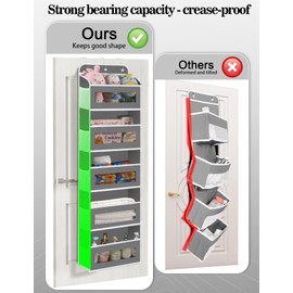 KYEVIS Over The Door Organizer, 5 Shelves Closet Door Hanging Storage and Organizer with 10 Mesh Pockets, Nursery Closet Organizer, Baby Essentials, Stuffed Animal Storage