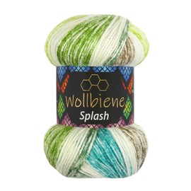 Wollbiene Splash Batik, 100 g, with Colour Gradient, Anti-Pilling Multicoloured Knitting Wool, Crochet Wool, Wool, All-Year Wool (7030)