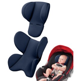 Newborn Car Seat Insert Head Neck Support Seat Insert Pad Soft Stroller Cushion Pads Car Seat Insert Pad Head & Body Support for Carseats Pushchair Pram Soft Sitter Cushion (Navy, 47x35cm/36x32cm)