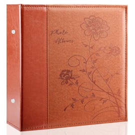 Miaikoe Photo Album 10 x 15 1000 Photos Slip In, Extra Large Capacity Leather Cover Picture Albums Holds 1000 Horizontal and Vertical 10 x 15 cm Landscape Photos for Wedding Family (Brown)