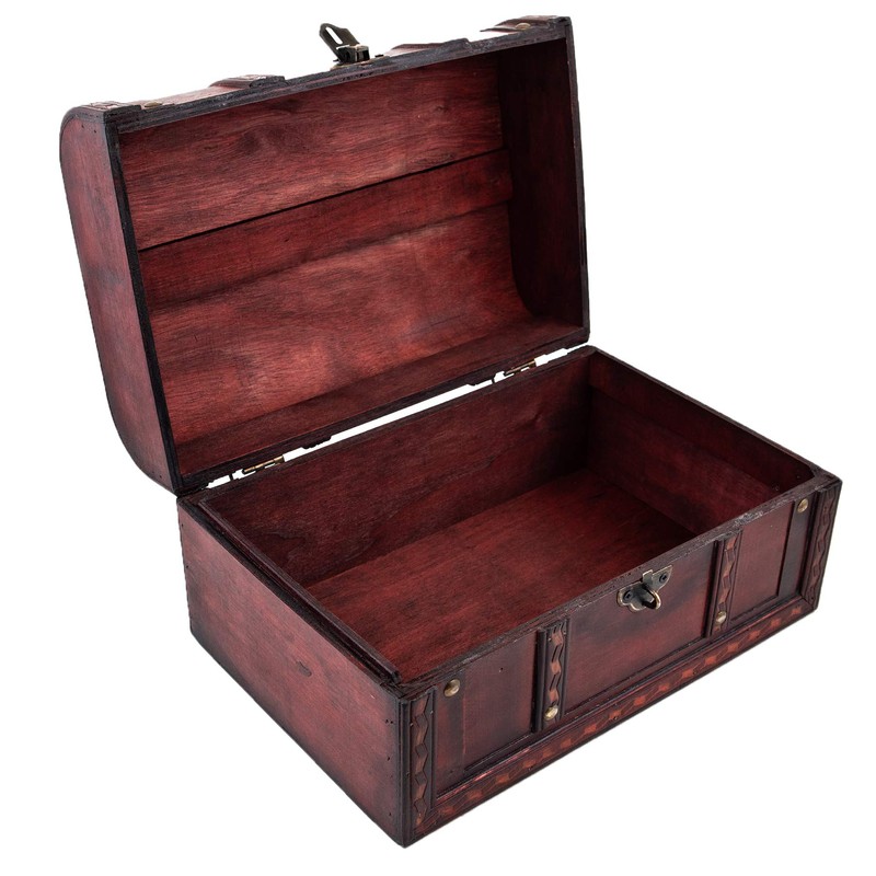 Caribe Treasure Chest with Lock and Key Wooden Chest 28