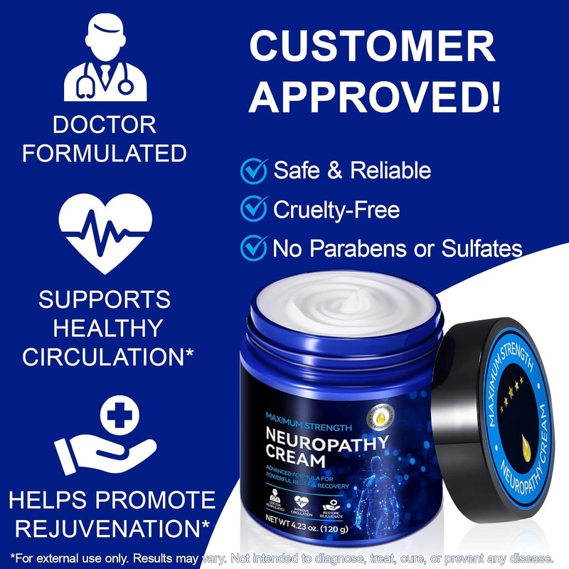 Neuropathy Cream for Feet, Legs & Hands – Lightweight, Plant-Based