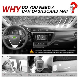 Cartist Flannel Dashboard Mat Cover for Toyota Corolla 2014-2018 Dash Cover Nonslip Dashboard Mat Protector Sunshade No Glare