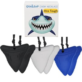 Xtra Tough Shark Tooth - Collar sensorial para masticar (6 unidades) - Collar para masticar, collar de dentición, collar para mordedor, juguetes para 