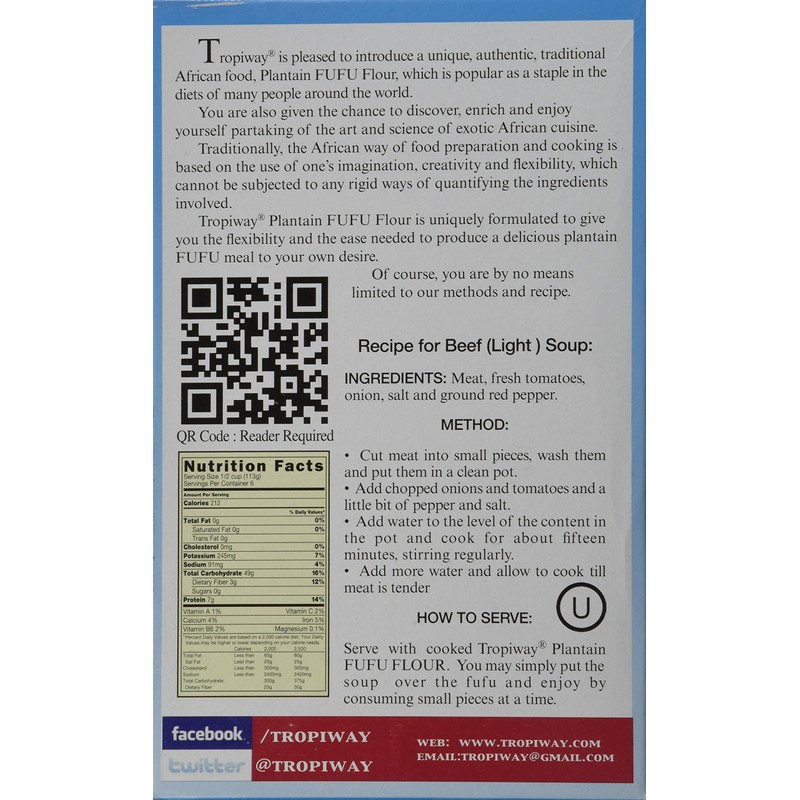 Plantain Fufu Flour 24oz Pack of 2