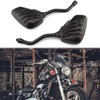 Black 8mm/10mm Motorcycle Skull Skeleton Rearview Side Mirrors For Scooter
