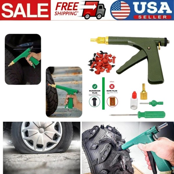 Unbranded Tire Plugger Tubeless Tire Wheel Repair Gun Kit Mushroom