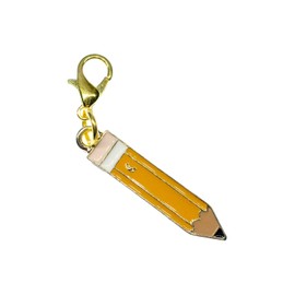 Miniblings Pencil Pen Painting Charm Yellow Coloured Pencil Bracelet Chains Enamelled – School Artist Drawing – Handmade Fashion Jewellery I Necklace Pendant Charm Pendant Charm Bracelet Pendant,