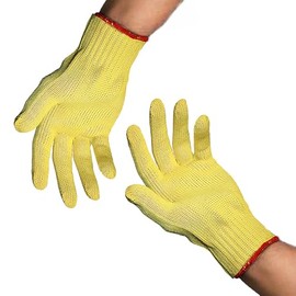 Gloves Legend Cut Resistant Work Safety Gloves - Size Large Yellow/Red Knit Wrist Cuff Gloves for Hand Protection