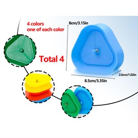 Lhbwhiz Pack of 4 Children's Card Holders, Triangular Plastic Playing Card Holder, Free Your Hands-Free Card Stand, Playing Card Storage, for Adults, Seniors, Children (4 Colours)