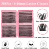 GGOKOK Lash Clusters Wispy Eyelash Clusters 384pcs 10-16mm Cluster Eyelash