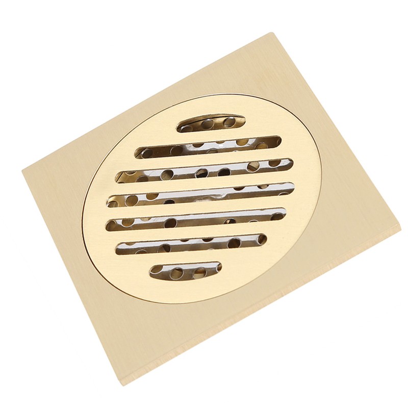 Square Floor Drain Bathroom Shower Waste Grate Brass Constructed Strainer