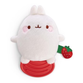 NICI Molang 49477 Teething Ring 12 cm White Cuddly Toy for Babies and Toddlers for Gripping, Cuddling, Discovering and Sleeping