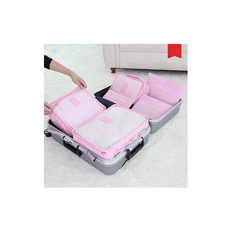 Go2buy 6pcs Travel Luggage Organizer Set Backpack Storage Pouches Suitcase