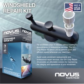 Novus Plastic Polish | DIY Chip Repair Kit | One SRP DIY Bridge, One SRP Resin Injector, One SRP Resin 1, One SRP Resin 2, SRP Curing Film, One Razor Blade, 1 Pack of Novus #2
